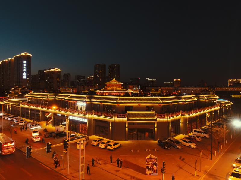 山西大同北魏明堂遺址公園夜景亮化工程成功亮燈