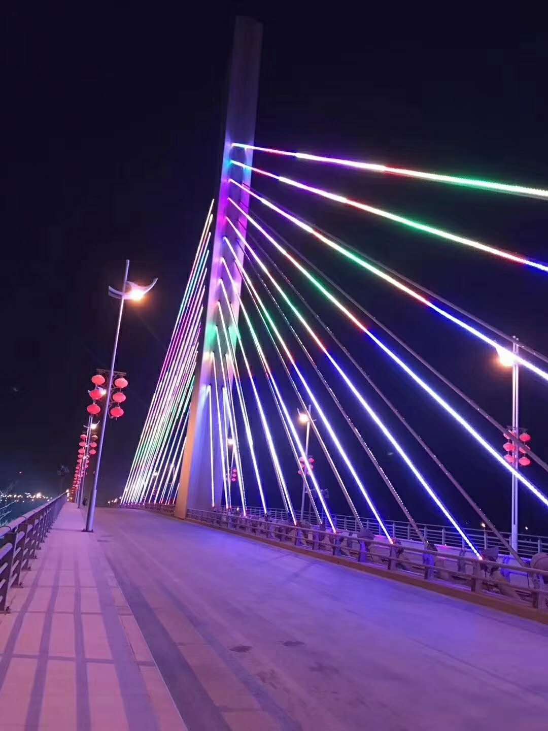 江蘇鹽城阜寧縣新興大橋夜景亮化工程
