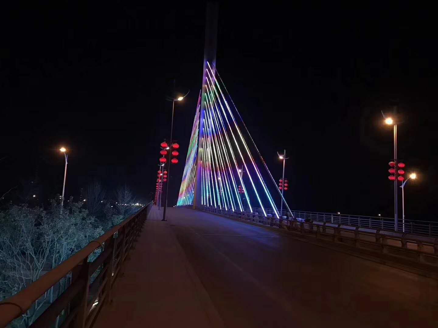 江蘇鹽城阜寧縣新興大橋夜景亮化工程